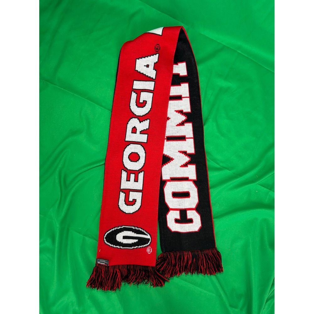 Georgia Bulldogs Ruffneck Scarf Commit To The G Red Black Knit Fan Scarf UGA